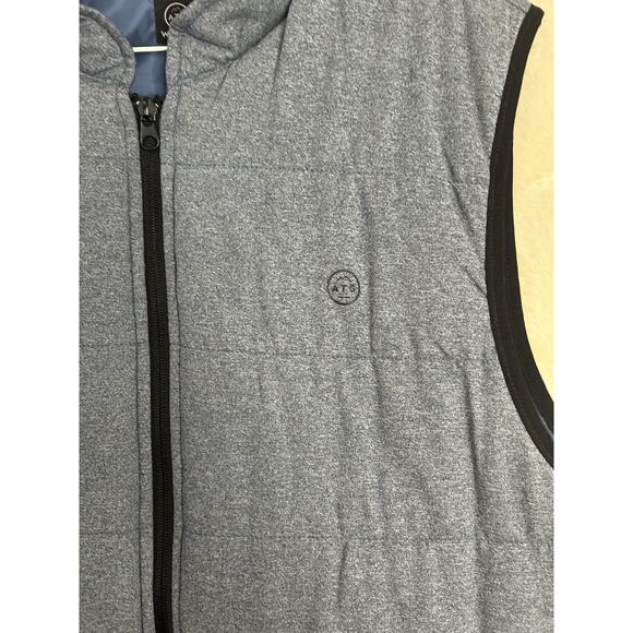 ATG Wrangler Men's Medium Blue Reversible Puffer Insulated Classic Vest - Picture 6 of 6